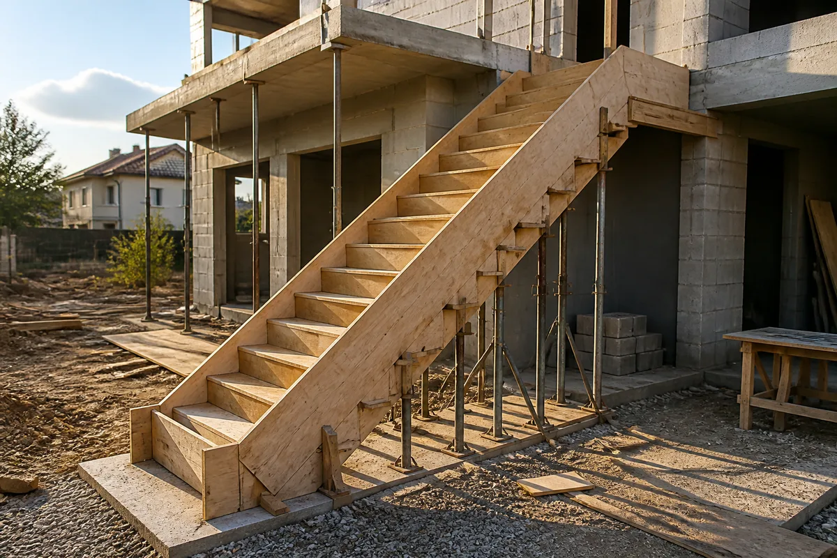 Coffrage d'un escalier béton : méthode et contrôles
